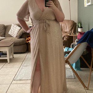 Baltic Born Grace Sparkle Gown in Champagne - XL